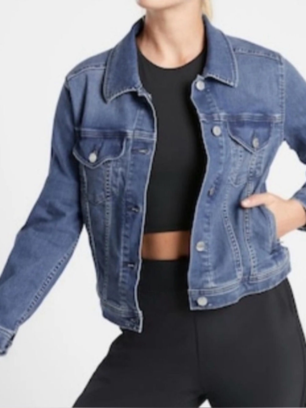 ATHLETA Detour STRETCH denim jacket XXS